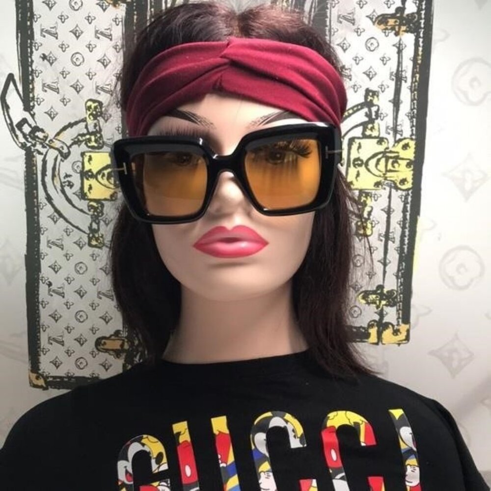 New Authentic Tom Ford Esme FT1157 01E Black Yellow TF1157